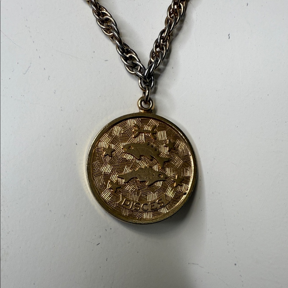Sarah Coventry Gold Pisces Zodiac Necklace